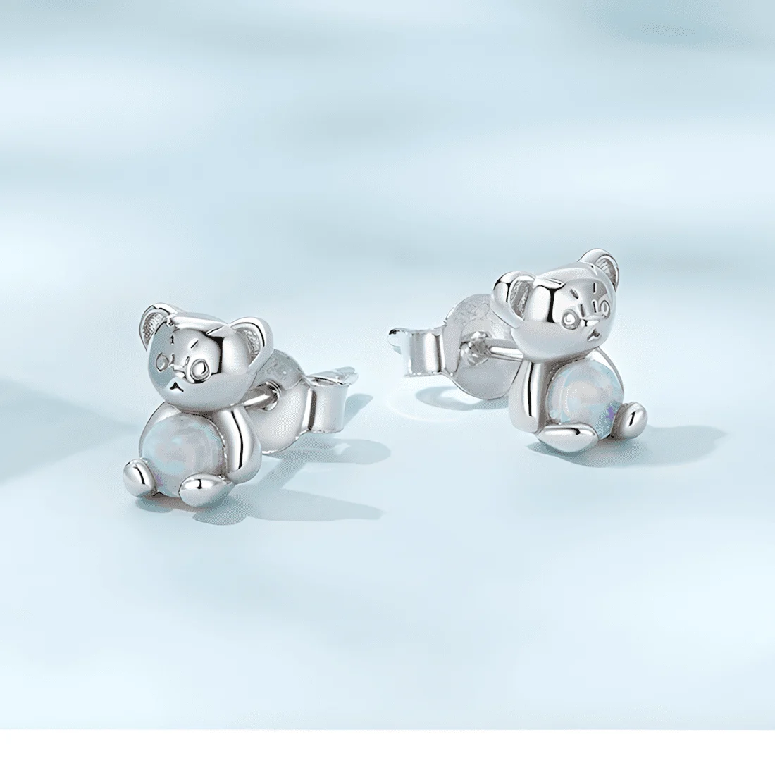 Pendientes de Ositos con Ópalos <myexti><span>Plata de Ley 925, chapada en oro blanco, con ópalos</span></myexti> - Imagen 3