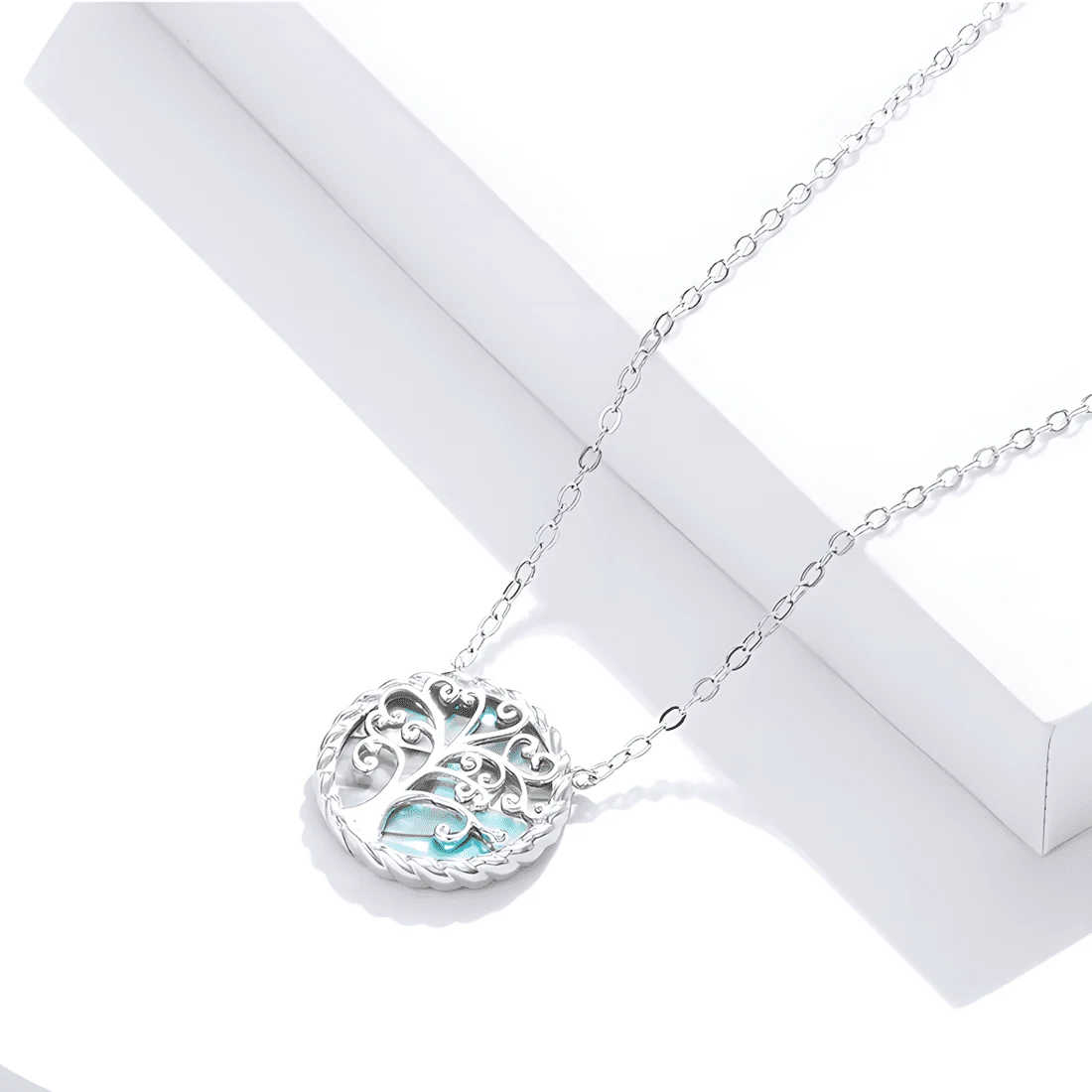 Collar Árbol de la Vida <myexti><span>Plata de Ley 925, chapada en oro blanco, con nácar y longitud ajustable</span></myexti> - Imagen 3