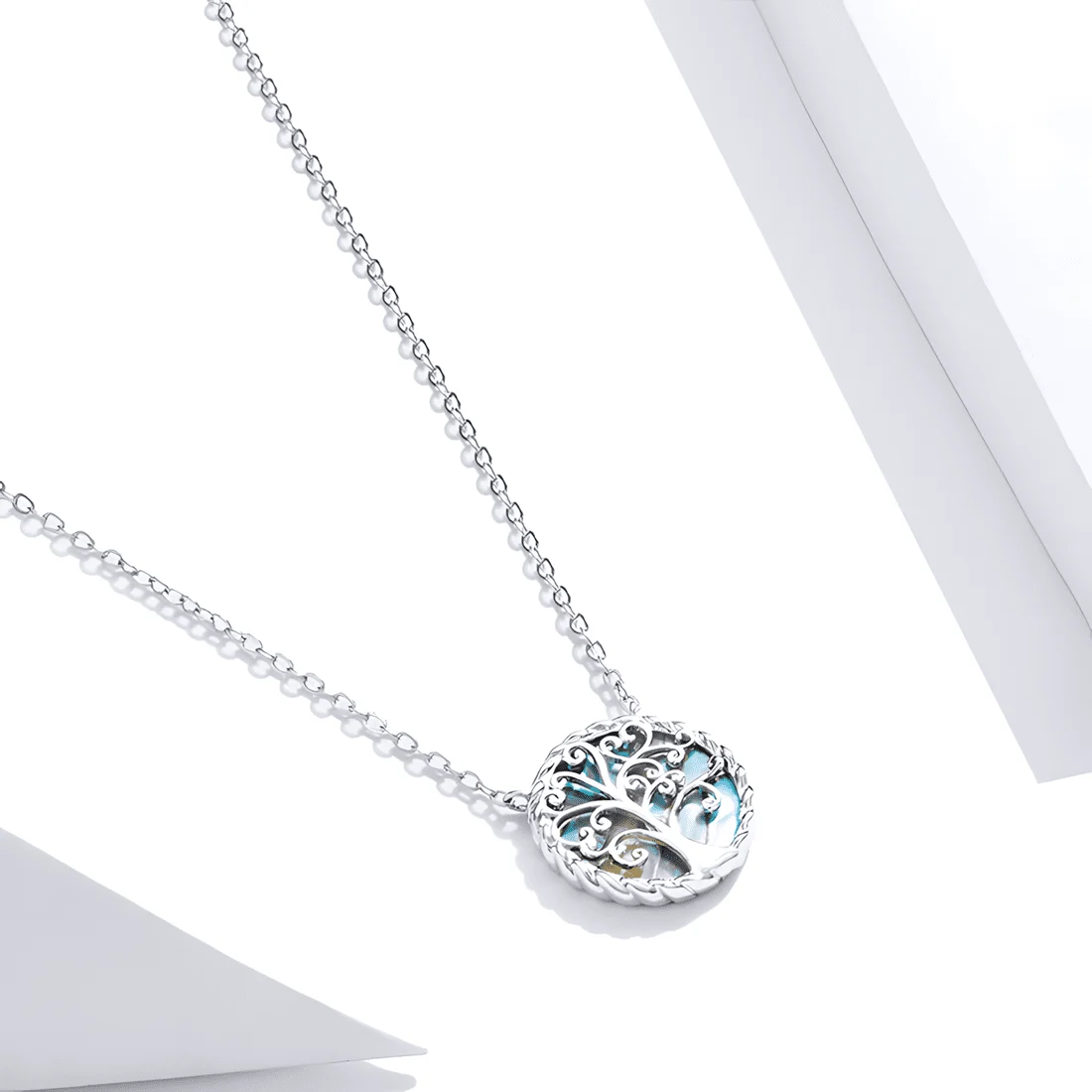 Collar Árbol de la Vida <myexti><span>Plata de Ley 925, chapada en oro blanco, con nácar y longitud ajustable</span></myexti> - Imagen 4