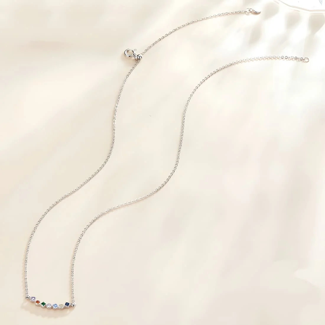 Collar Arcoíris <myexti><span>Plata de Ley 925, chapada en oro blanco, con circonitas de colores y longitud ajustable</span></myexti> - Imagen 4