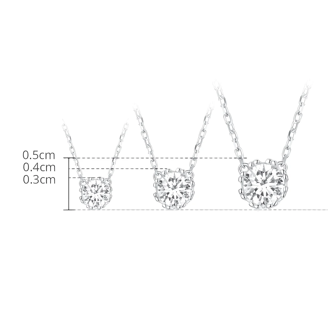 Collar Solitario <myexti><span>Plata de Ley 925, chapada en oro blanco, con circonita de corte redondo</span></myexti> - Imagen 5