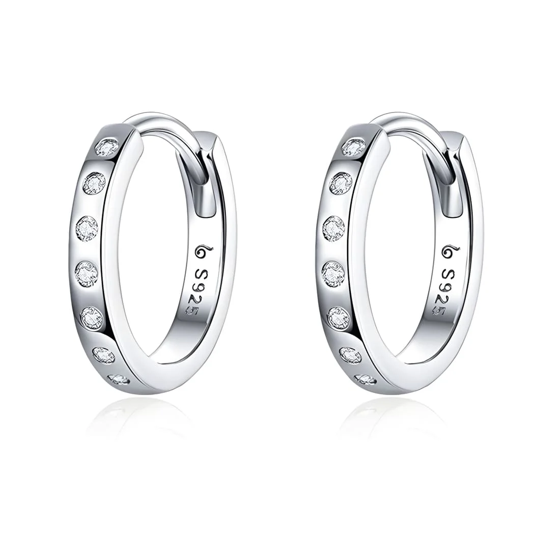 Pendientes de Aro Luminosos <myexti><span>Plata de Ley 925, chapada en oro blanco, con circonitas</span></myexti>