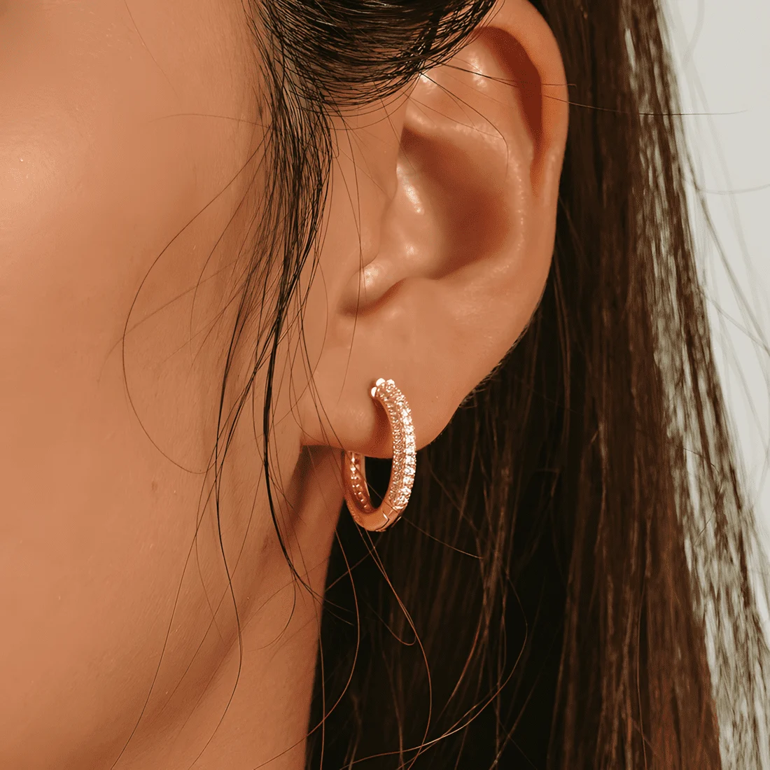 Pendientes de Aro Brillantes <myexti><span>Plata de Ley 925, chapada en oro amarillo, con circonitas</span></myexti> - Imagen 2