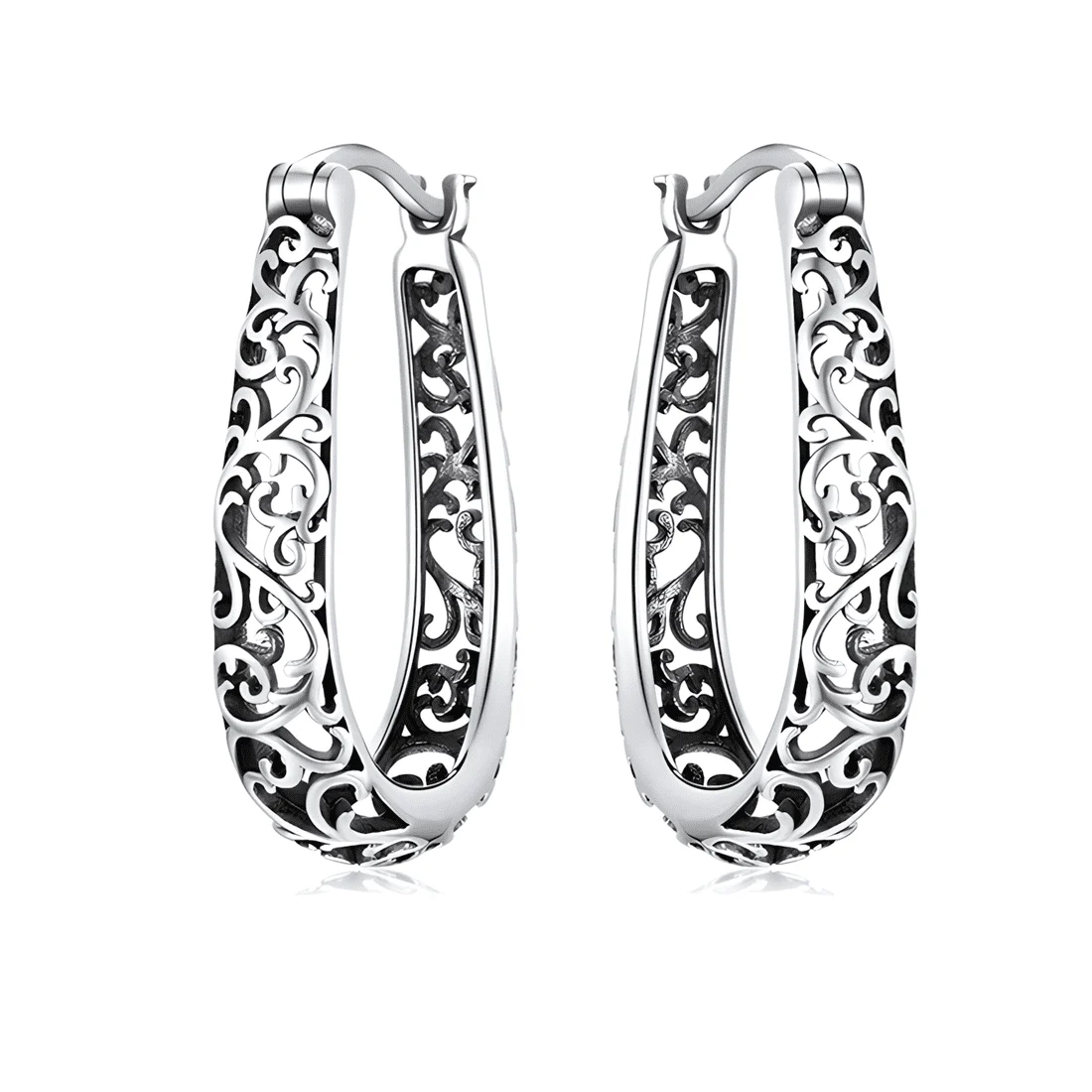 Pendientes de Aro Vintage <myexti><span>Plata de Ley 925, chapada en oro blanco</span></myexti>