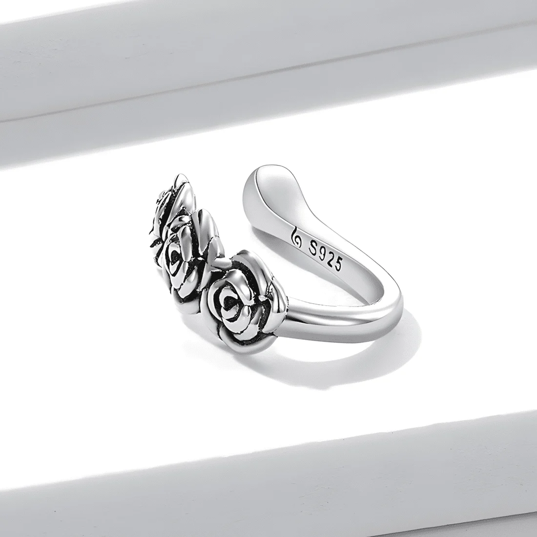 Puño para orejas Rosas <myexti><span>Plata de Ley 925, chapada en oro blanco</span></myexti> - Imagen 5