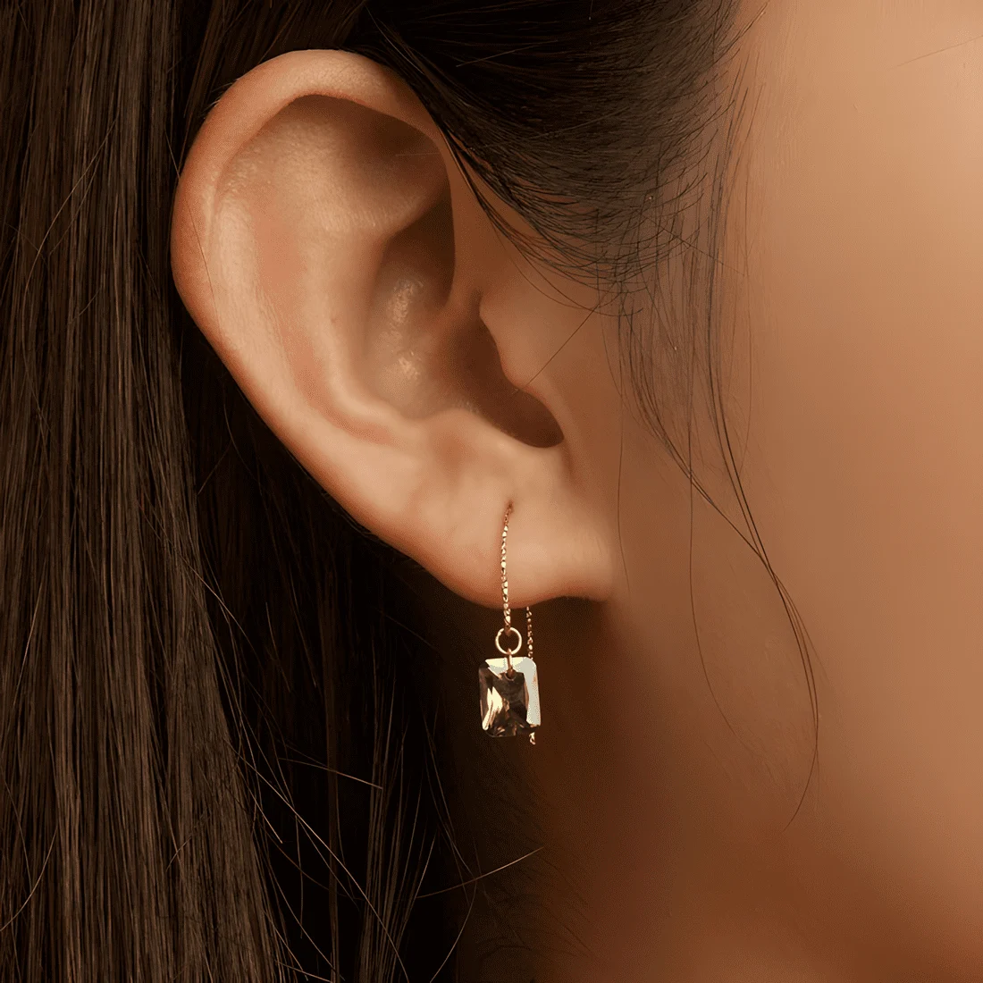 Pendientes de Gota Verdes <myexti><span>Plata de Ley 925, chapada en oro amarillo, con cristales verdes</span></myexti> - Imagen 2