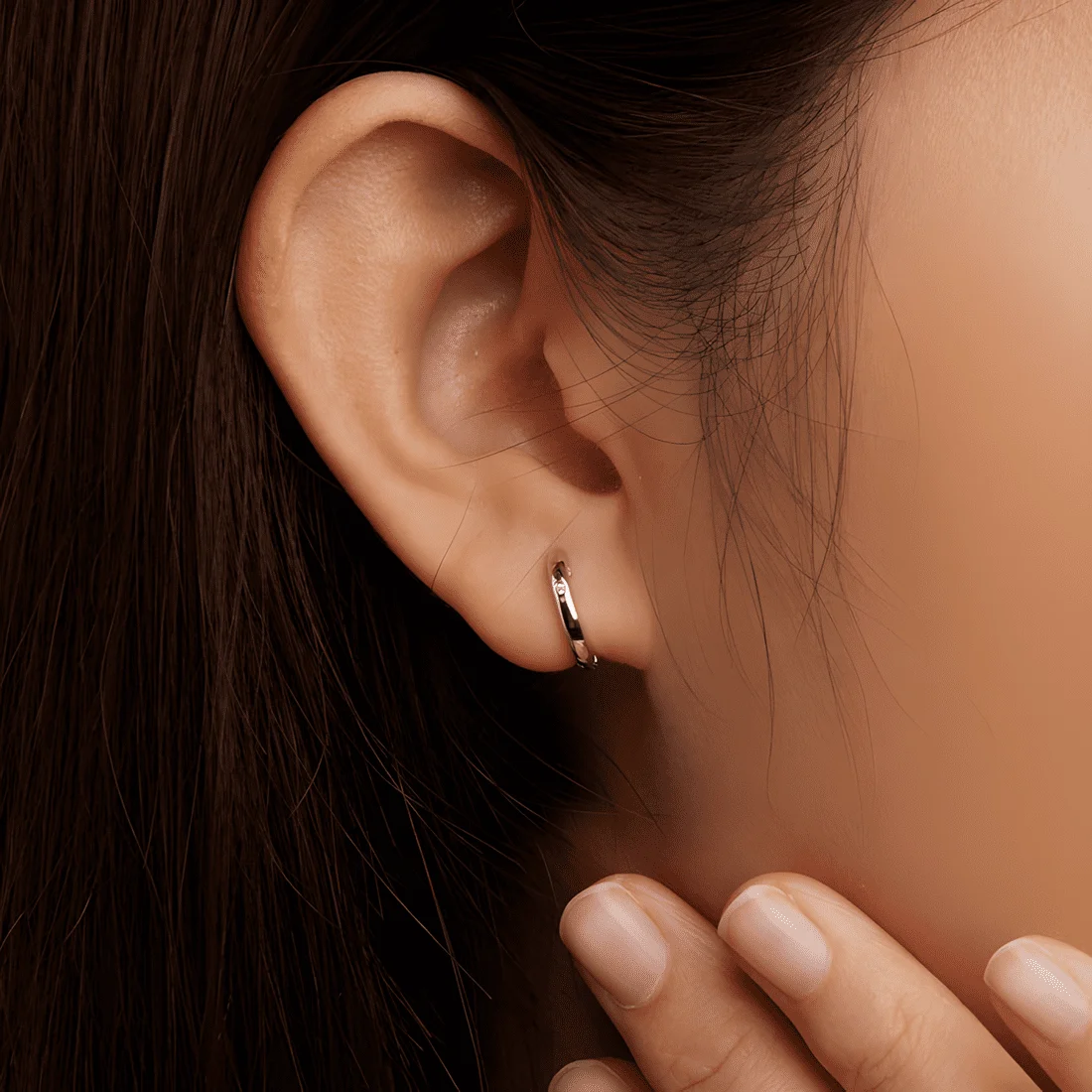 Pendientes de Aro con Solitario <myexti><span>Plata de Ley 925, chapada en oro blanco, con circonitas</span></myexti> - Imagen 2