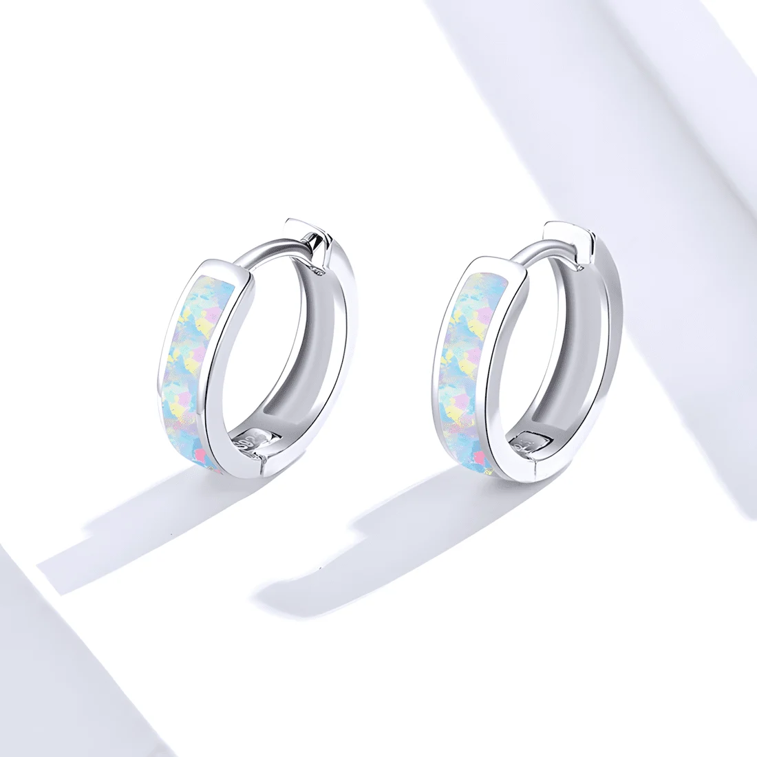 Pendientes de Aro con Ópalos <myexti><span>Plata de Ley 925, chapada en oro blanco, con ópalos</span></myexti> - Imagen 3