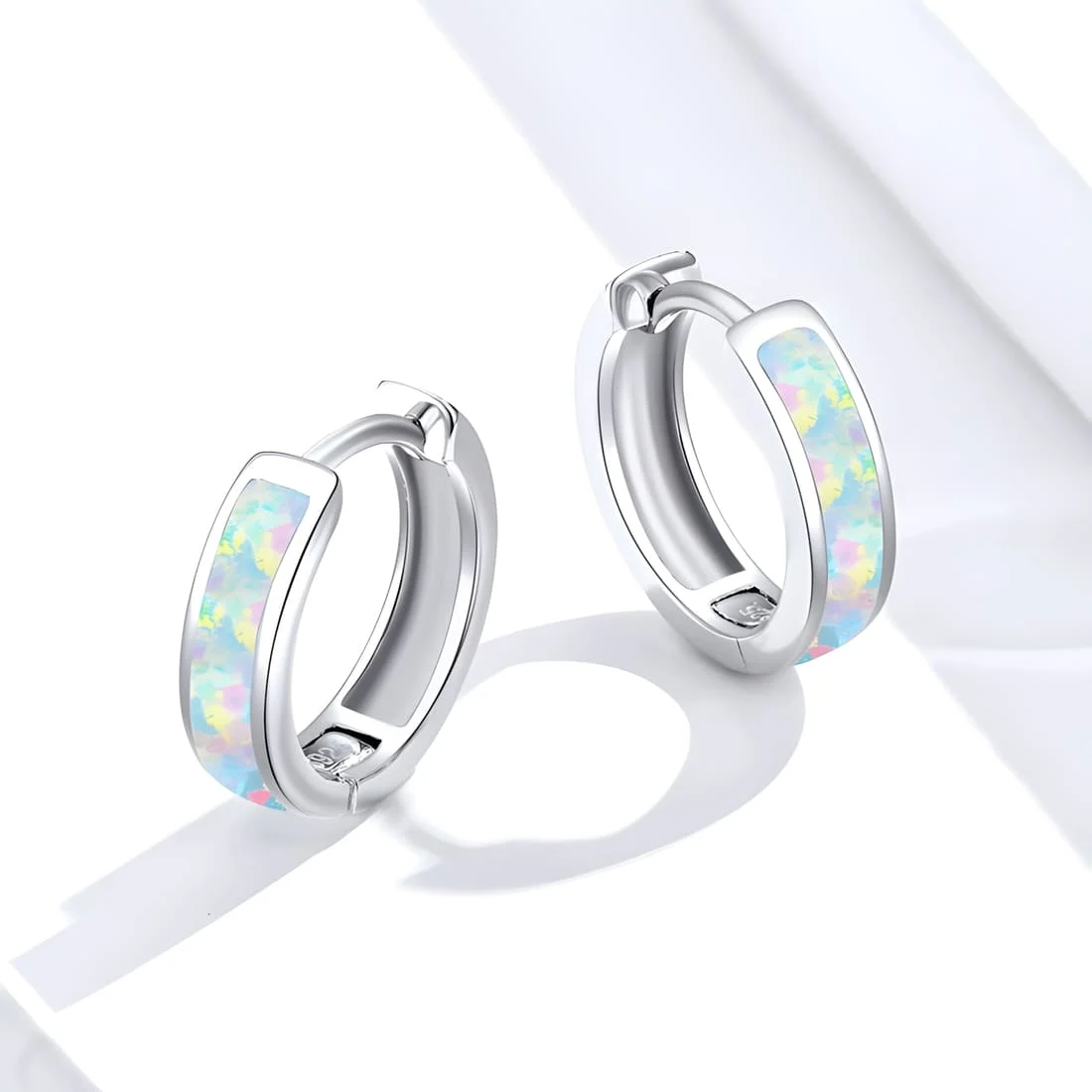 Pendientes de Aro con Ópalos <myexti><span>Plata de Ley 925, chapada en oro blanco, con ópalos</span></myexti> - Imagen 4