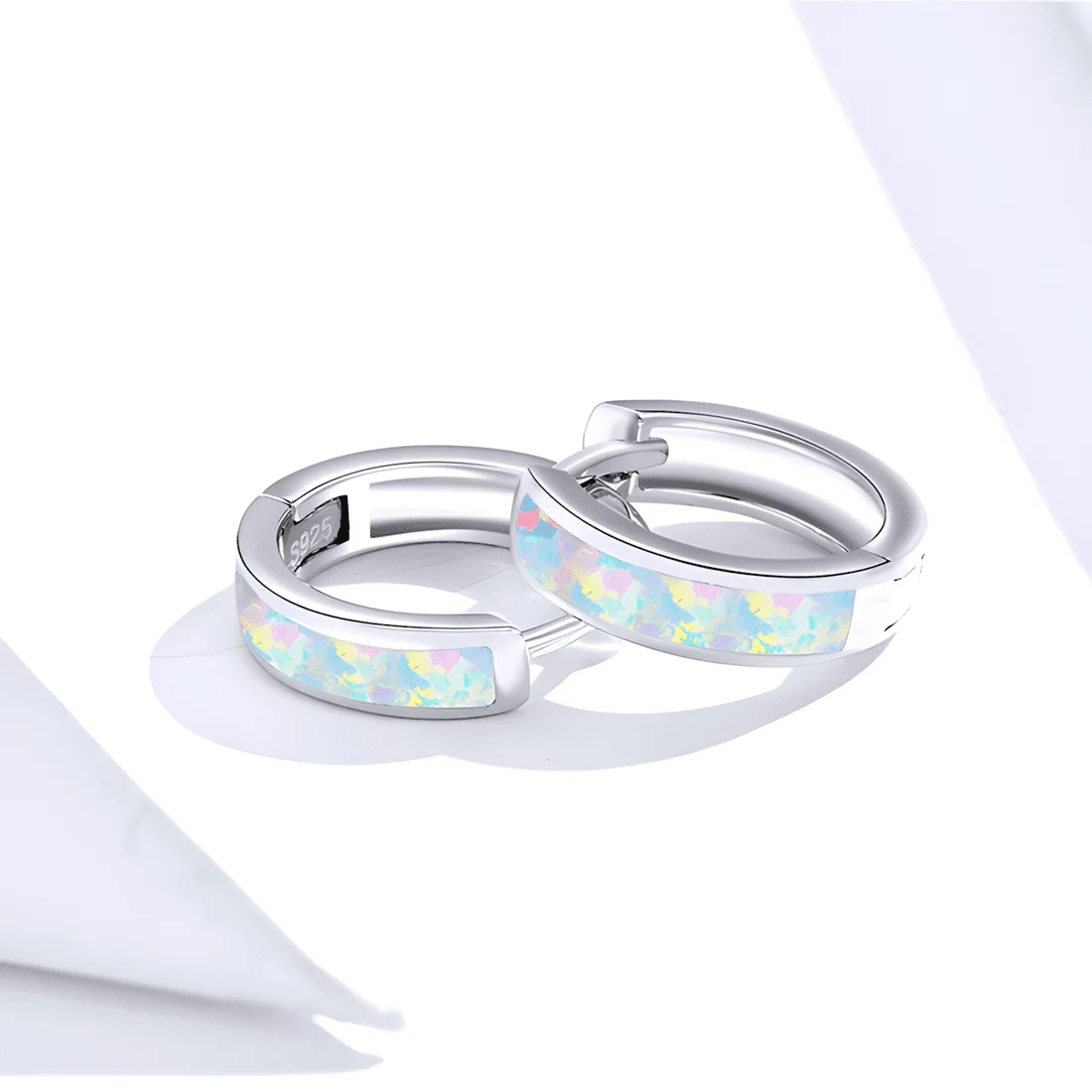Pendientes de Aro con Ópalos <myexti><span>Plata de Ley 925, chapada en oro blanco, con ópalos</span></myexti> - Imagen 5