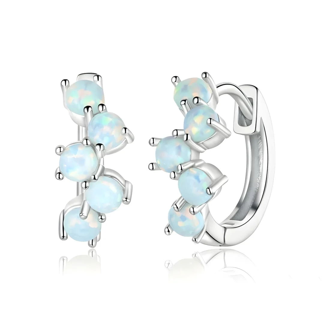 Pendientes de Aro Burbujas <myexti><span>Plata de Ley 925, chapada en oro blanco, con ópalos</span></myexti>