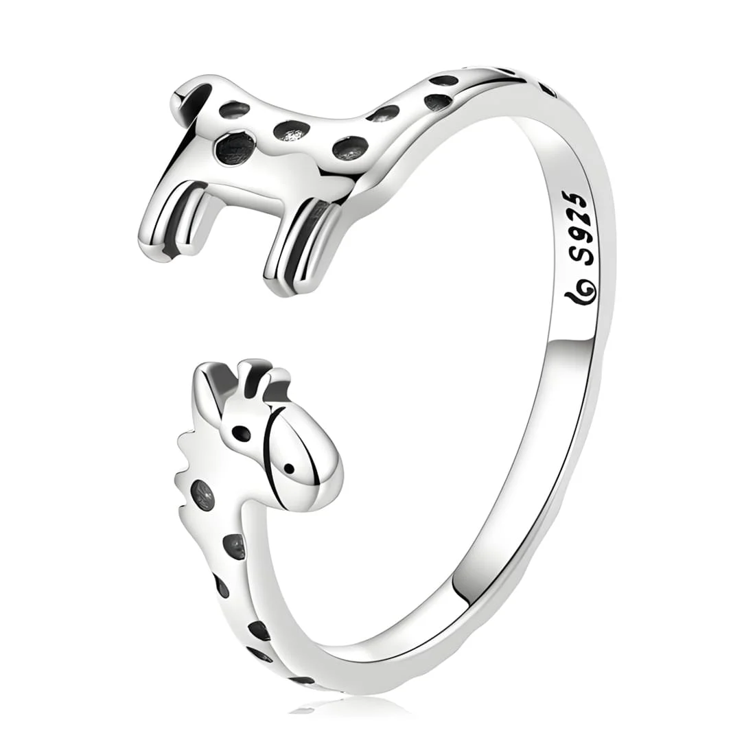 Anillo Jirafa <myexti><span>Plata de Ley 925, chapada en oro blanco - ajustable</span></myexti>