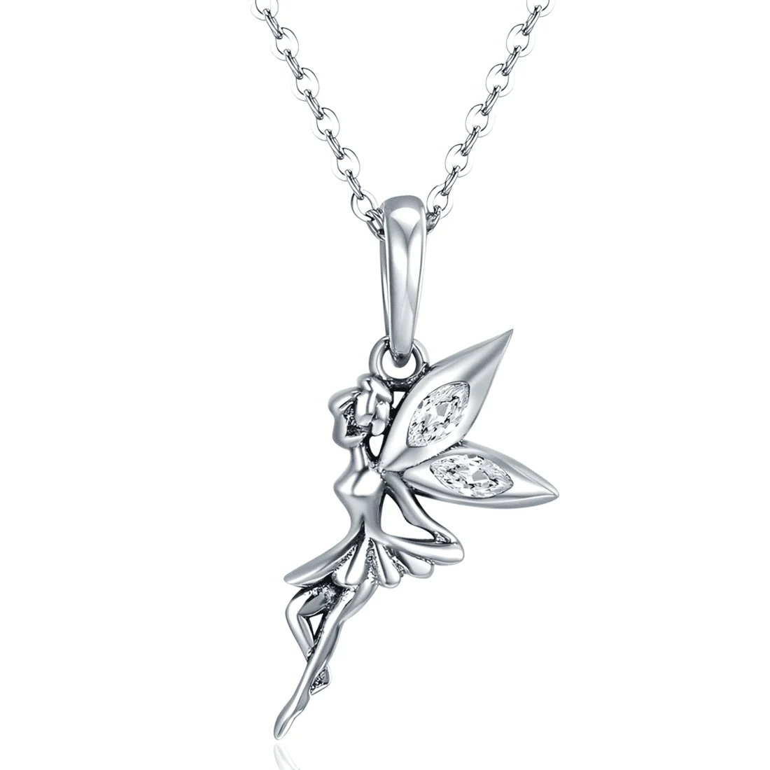 Collar Hada <myexti><span>Plata de Ley 925, chapada en oro blanco, con circonitas y longitud ajustable</span></myexti>