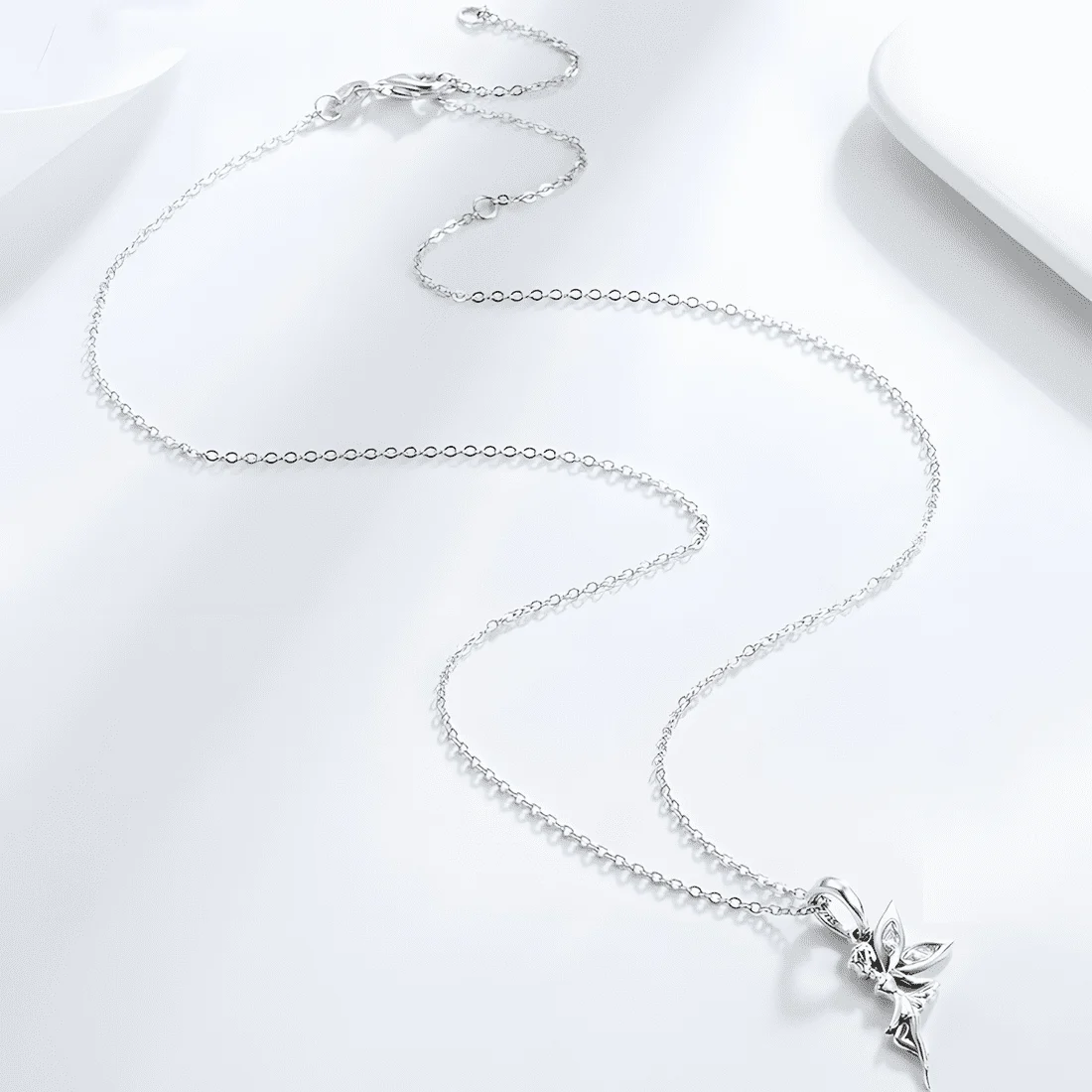 Collar Hada <myexti><span>Plata de Ley 925, chapada en oro blanco, con circonitas y longitud ajustable</span></myexti> - Imagen 3