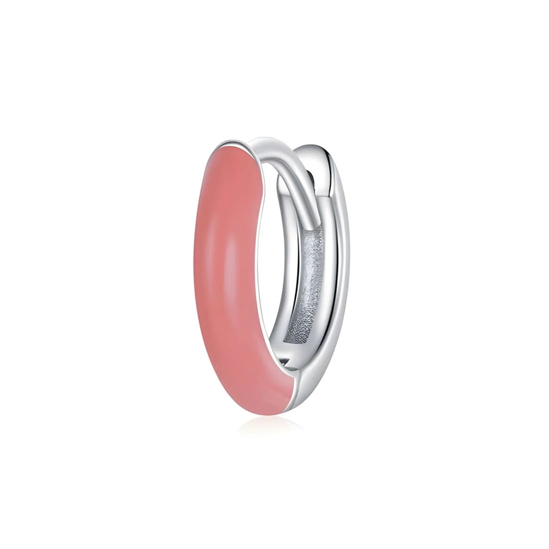 Pendientes de Aro Pequeños y Coloridos <myexti><span>Plata de Ley 925, chapada en oro blanco, esmaltados en verde, amarillo, turquesa, naranja y rosa</span></myexti> - Imagen 9