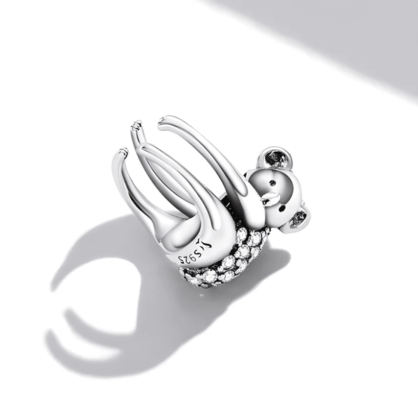 Puño para orejas Koala <myexti><span>Plata de Ley 925, chapada en oro blanco, con circonitas</span></myexti> - Imagen 4