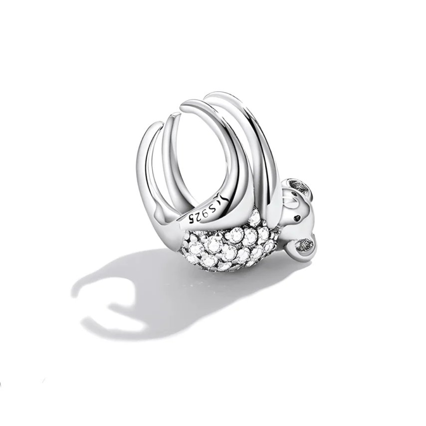 Puño para orejas Koala <myexti><span>Plata de Ley 925, chapada en oro blanco, con circonitas</span></myexti> - Imagen 5