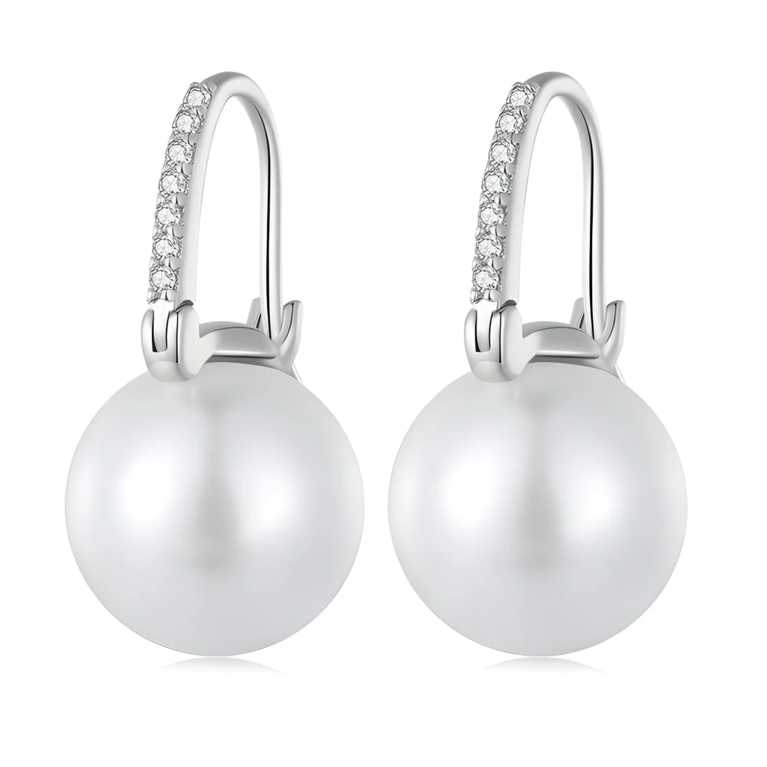 Pendientes Colgantes con Perlas <myexti><span>Plata de Ley 925, chapada en oro blanco, con perlas naturales y circonitas</span></myexti>