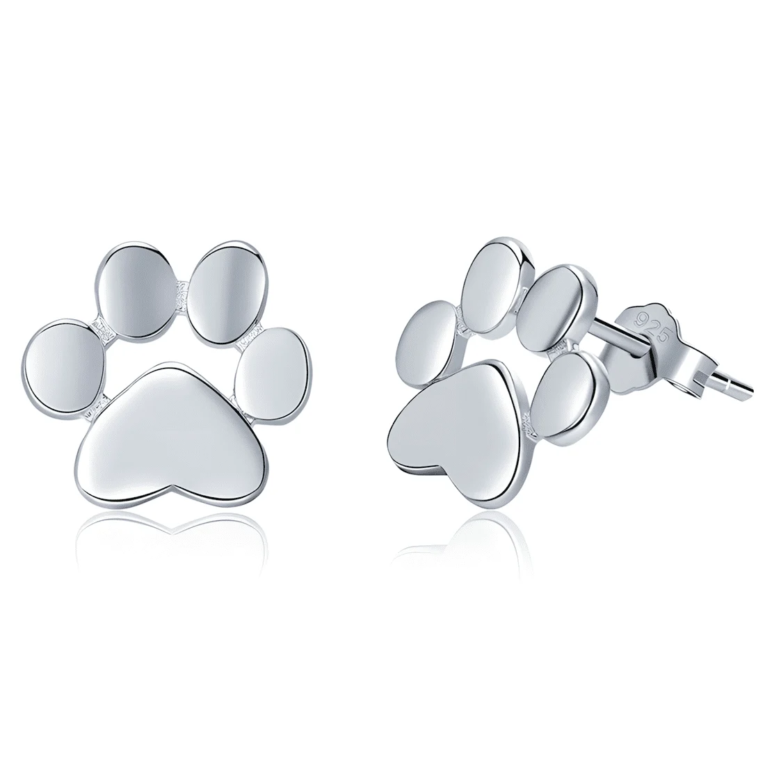 Pendientes de Botón Patas <myexti><span>Plata de Ley 925, chapada en oro blanco</span></myexti>