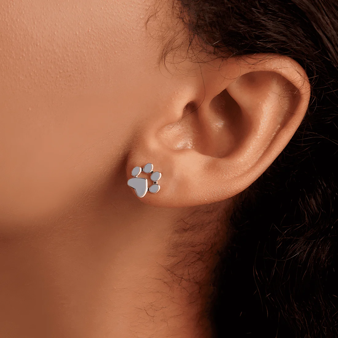 Pendientes de Botón Patas <myexti><span>Plata de Ley 925, chapada en oro blanco</span></myexti> - Imagen 2