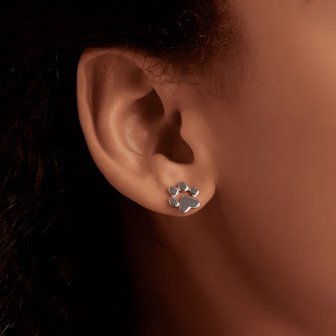 Pendientes de Botón Patas <myexti><span>Plata de Ley 925, chapada en oro blanco</span></myexti> - Imagen 3