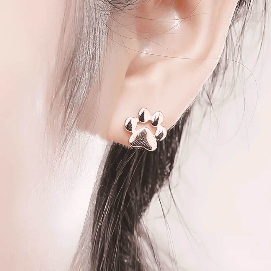 Pendientes de Botón Patas <myexti><span>Plata de Ley 925, chapada en oro rosa</span></myexti> - Imagen 2