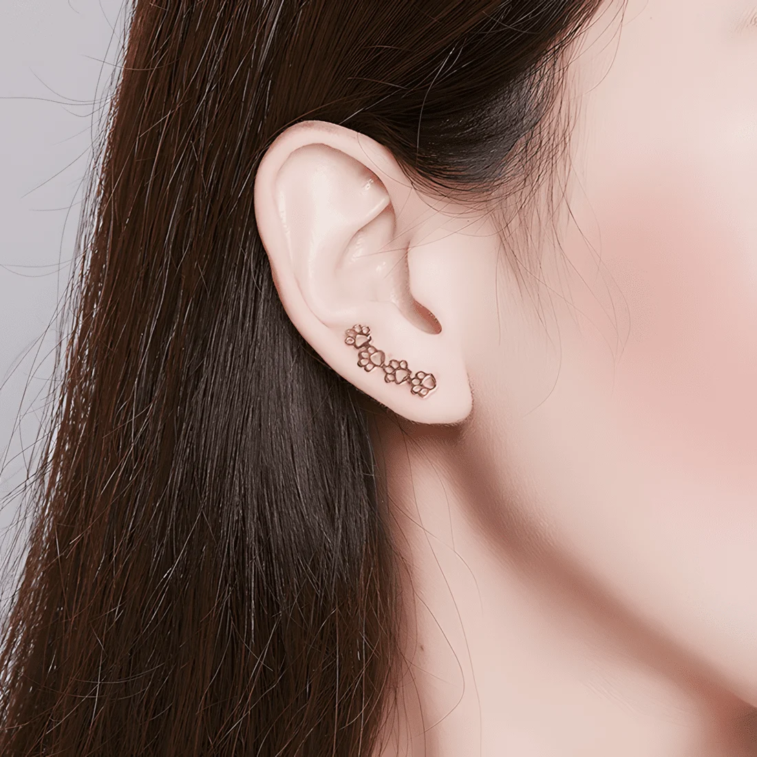 Pendientes de Botón Patas <myexti><span>Plata de Ley 925, chapada en oro rosa</span></myexti> - Imagen 2