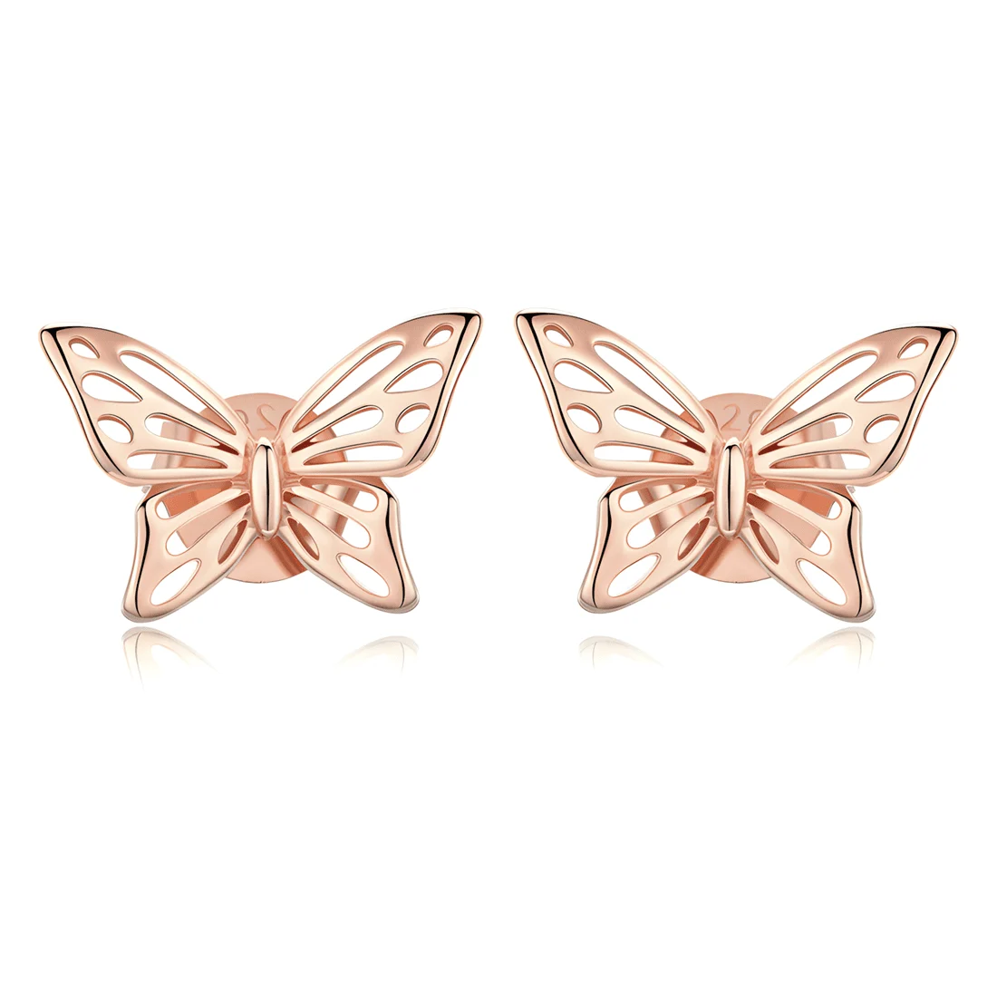 Pendientes de Botón Mariposas <myexti><span>Plata de Ley 925, chapada en oro rosa</span></myexti>