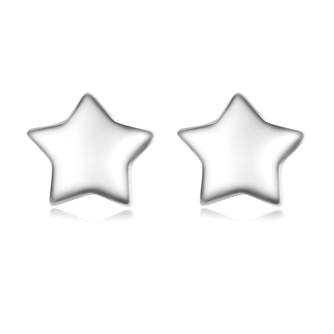 Pendientes de Botón Estrellas Pequeñas <myexti><span>Plata de Ley 925, chapada en oro blanco</span></myexti>