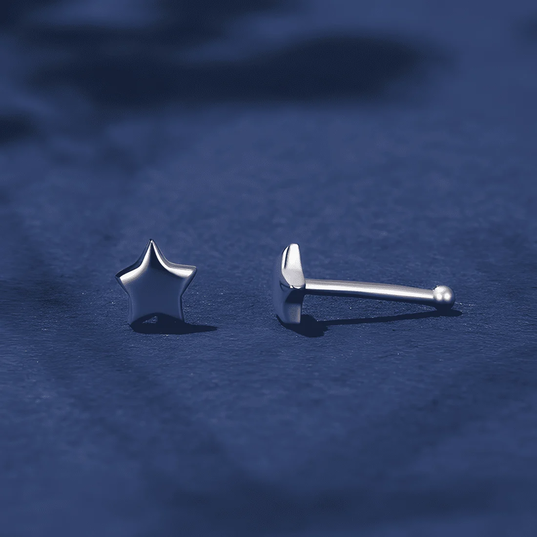 Pendientes de Botón Estrellas Pequeñas <myexti><span>Plata de Ley 925, chapada en oro blanco</span></myexti> - Imagen 4