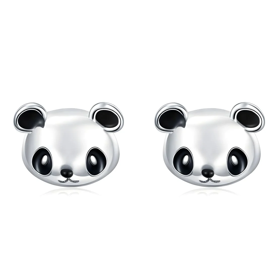 Pendientes de Botón Panda <myexti><span>Plata de Ley 925, chapada en oro blanco</span></myexti>