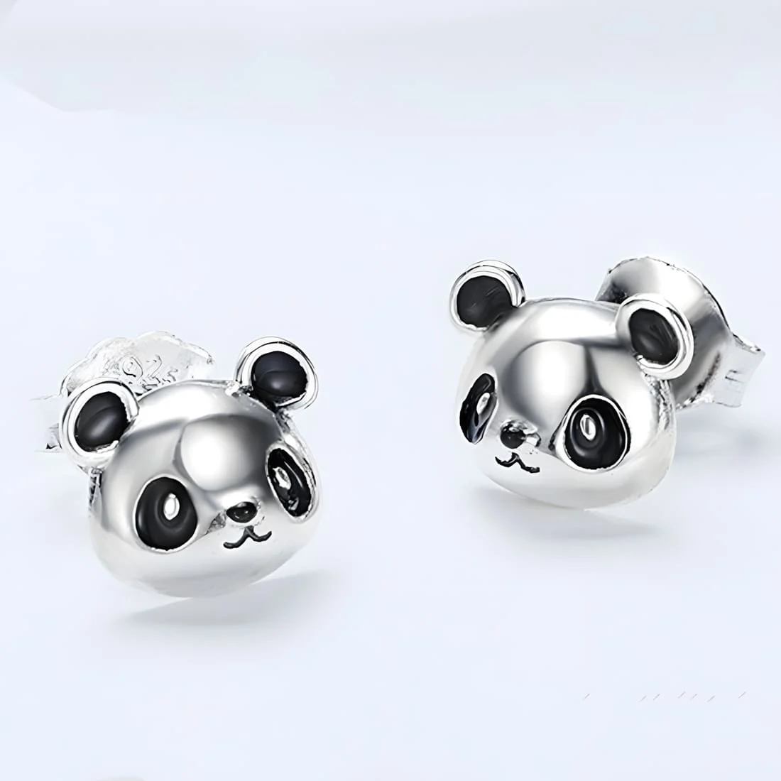 Pendientes de Botón Panda <myexti><span>Plata de Ley 925, chapada en oro blanco</span></myexti> - Imagen 3