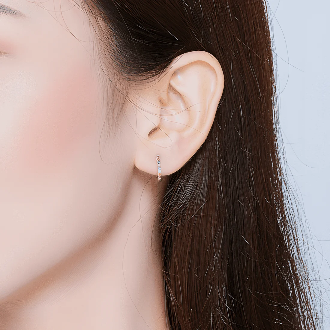 Pendientes de Aro Brillantes Arcoíris <myexti><span>Plata de Ley 925, chapada en oro blanco, con circonitas de colores</span></myexti> - Imagen 2