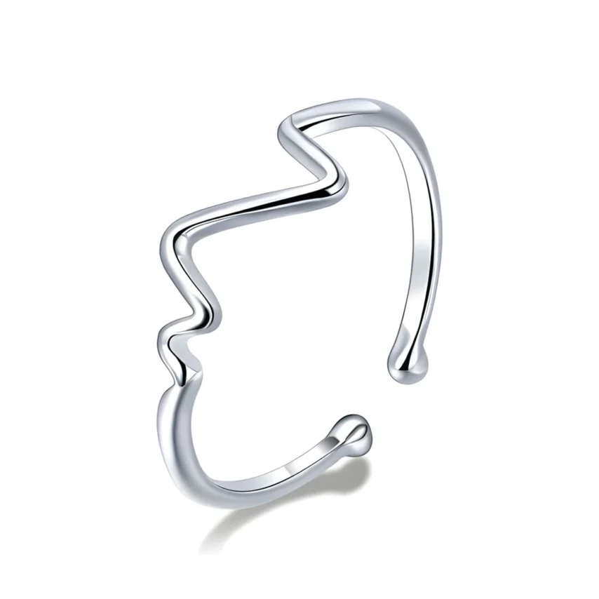 Anillo ECG <myexti><span>Plata de Ley 925, chapada en oro blanco - ajustable</span></myexti>