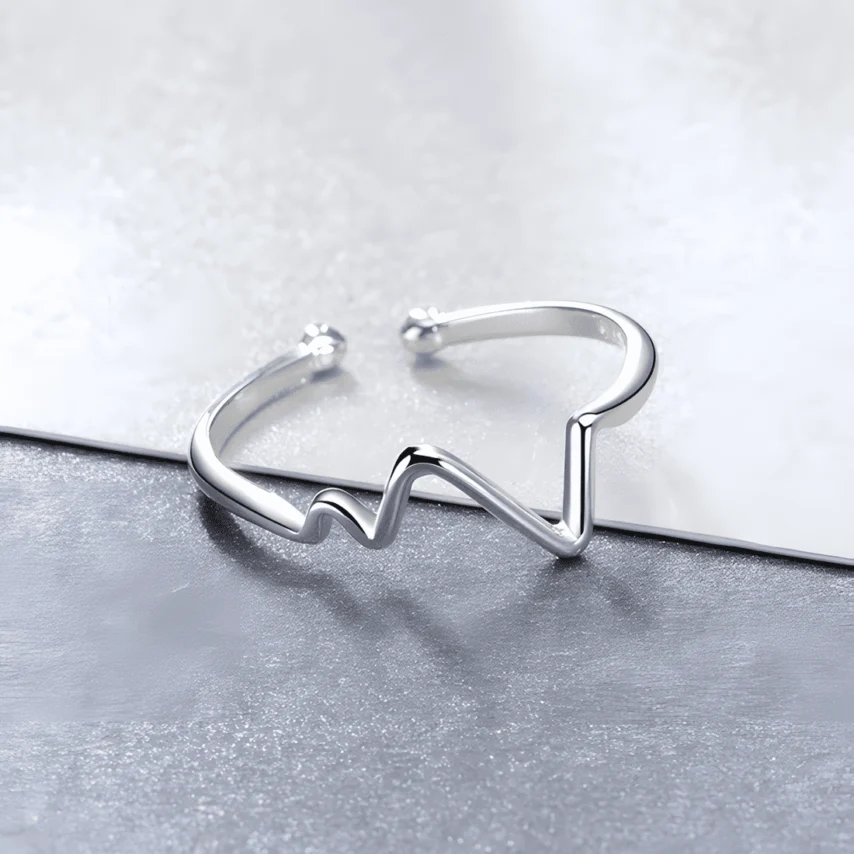 Anillo ECG <myexti><span>Plata de Ley 925, chapada en oro blanco - ajustable</span></myexti> - Imagen 2