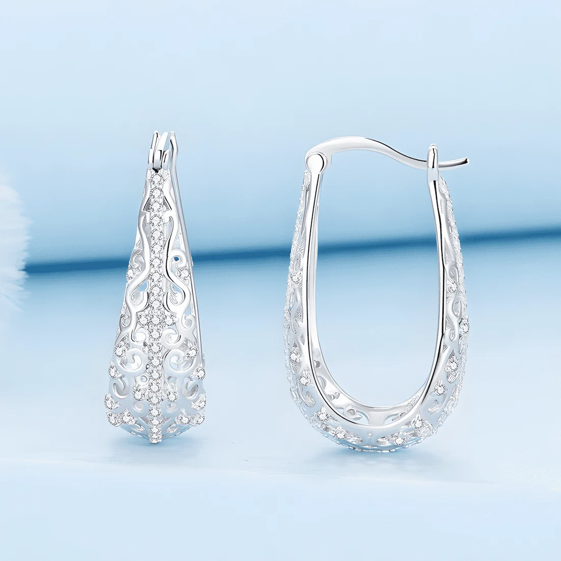 Pendientes Colgantes Vintage <myexti><span>Estilo boho, Plata de Ley 925 chapada en oro blanco, con circonitas</span></myexti> - Imagen 4