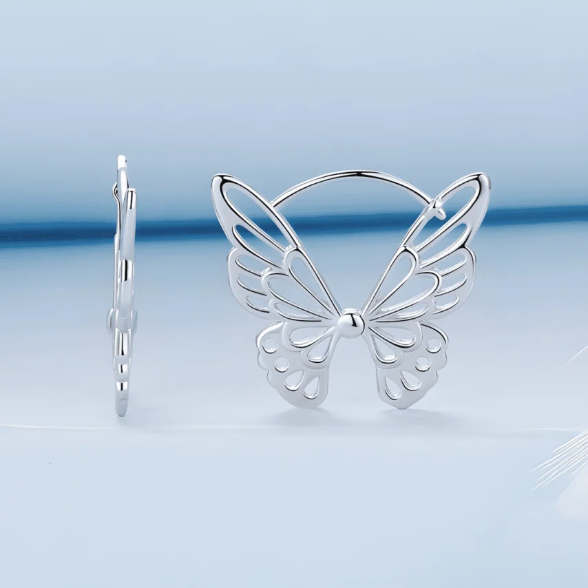 Pendientes Colgantes Mariposas <myexti><span>Plata de Ley 925, chapada en oro blanco</span></myexti> - Imagen 3