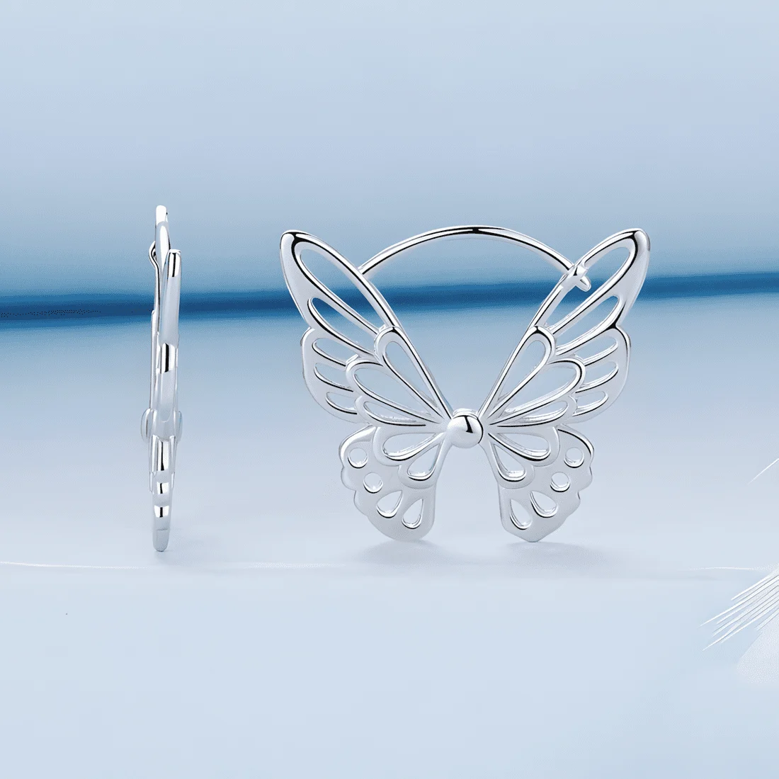 Pendientes Colgantes Mariposas <myexti><span>Plata de Ley 925, chapada en oro blanco</span></myexti> - Imagen 3