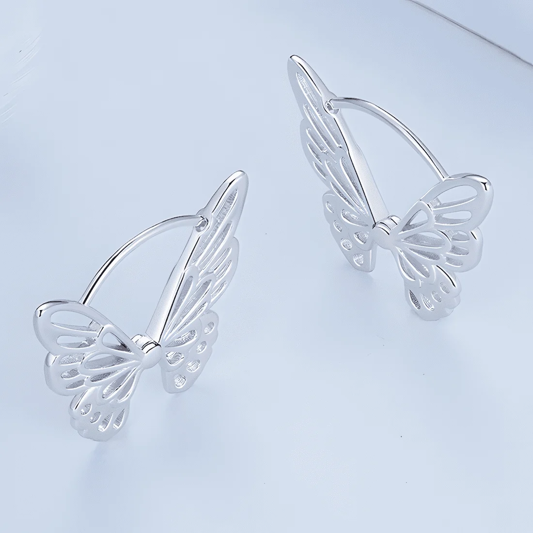 Pendientes Colgantes Mariposas <myexti><span>Plata de Ley 925, chapada en oro blanco</span></myexti> - Imagen 4