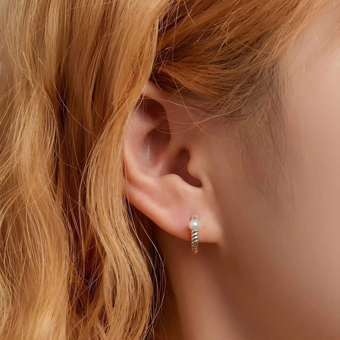 Pendientes de Aro con Perlas <myexti><span>Plata de Ley 925, chapada en oro blanco</span></myexti> - Imagen 2