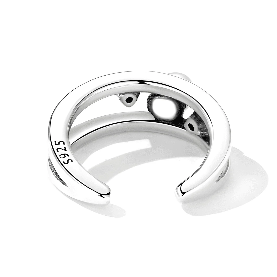 Puño para orejas de Perla <myexti><span>Plata de Ley 925, chapada en oro blanco, con perla natural y circonita roja</span></myexti> - Imagen 4