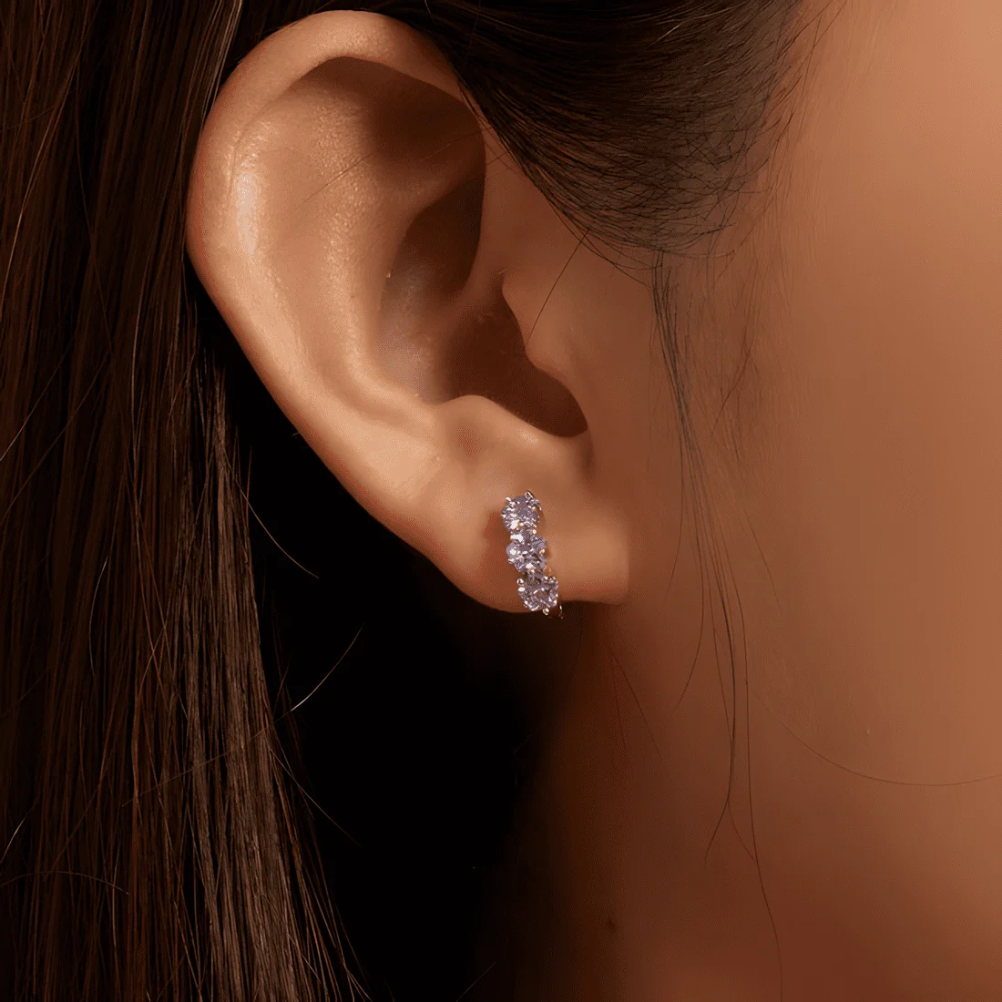 Pendientes Estrellas Púrpuras <myexti><span>Plata de Ley 925, chapada en oro blanco, con circonitas púrpuras</span></myexti> - Imagen 2