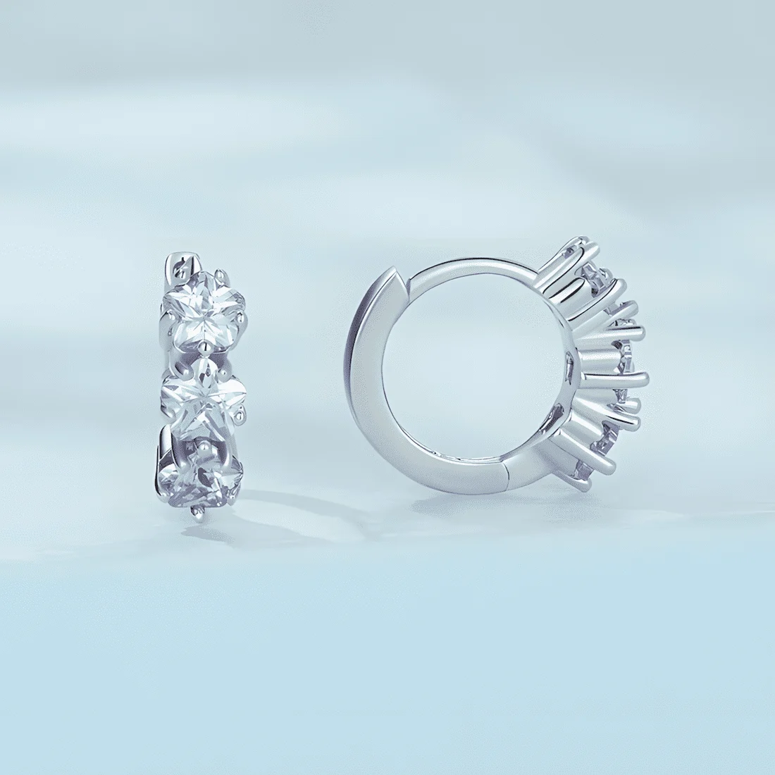 Pendientes Estrellas Púrpuras <myexti><span>Plata de Ley 925, chapada en oro blanco, con circonitas púrpuras</span></myexti> - Imagen 3