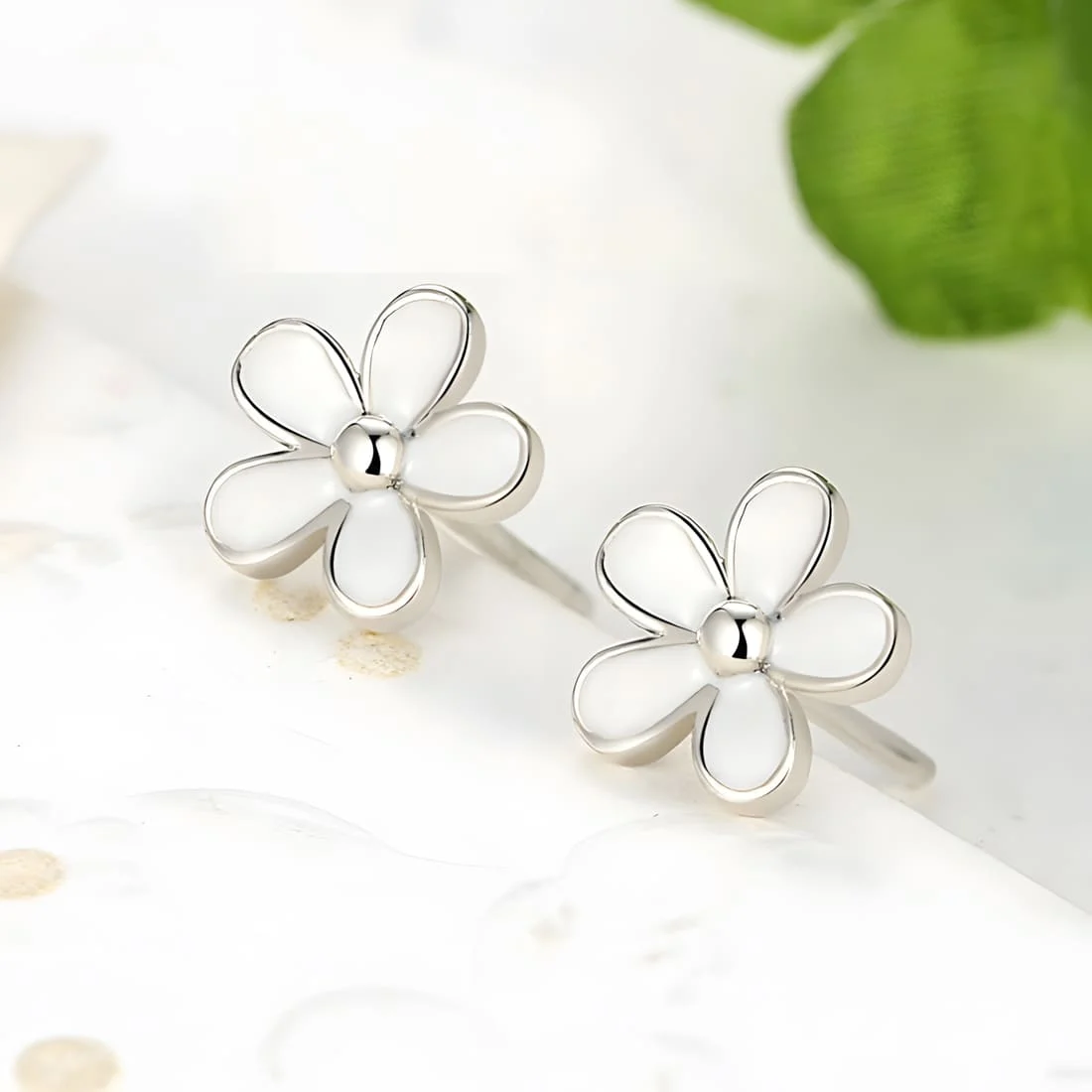 Pendientes de Margarita <myexti><span>Plata de Ley 925, chapada en oro blanco</span></myexti> - Imagen 3