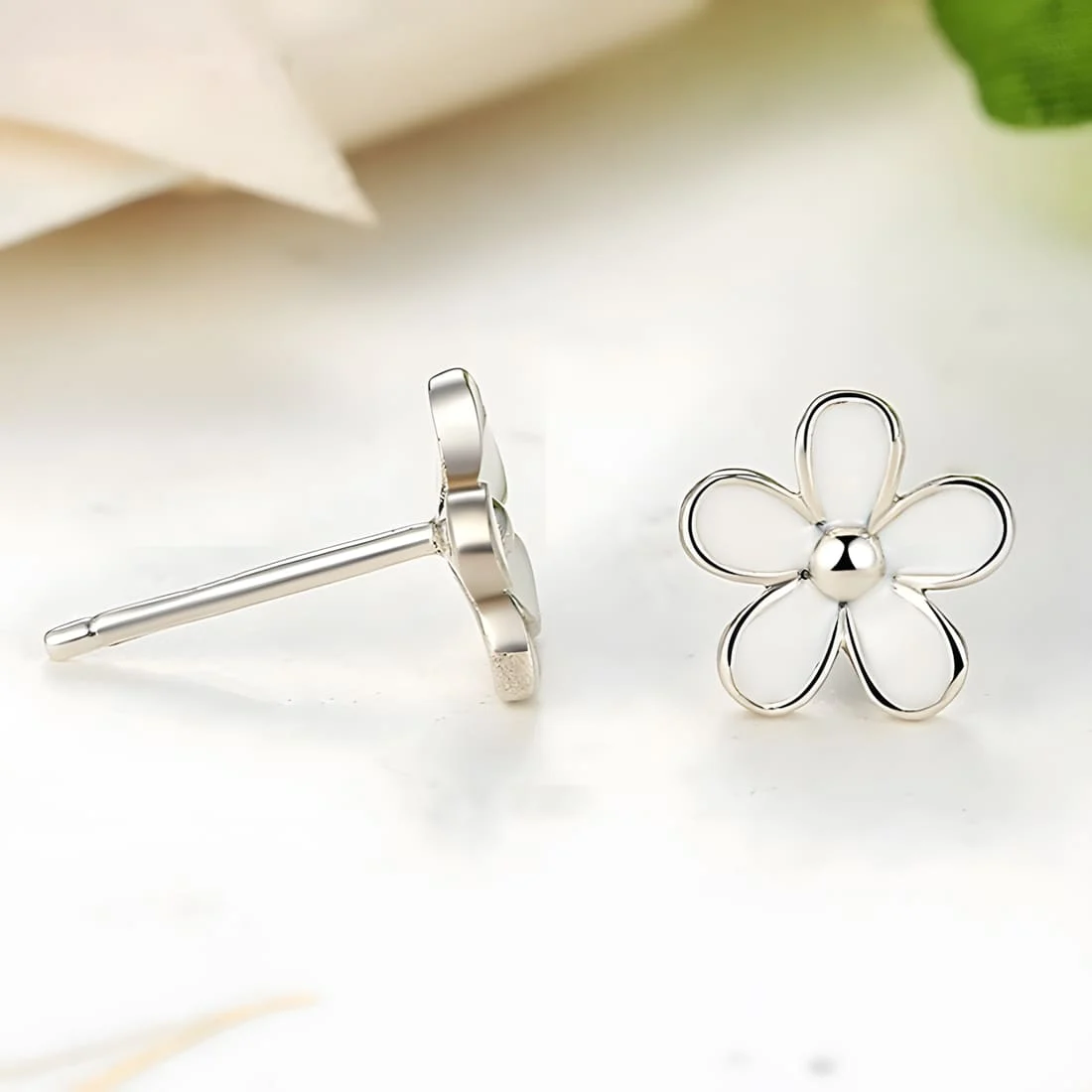 Pendientes de Margarita <myexti><span>Plata de Ley 925, chapada en oro blanco</span></myexti> - Imagen 5