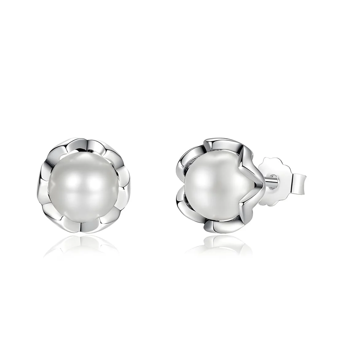 Pendientes de Perla <myexti><span>Plata de Ley 925, chapada en oro blanco</span></myexti>