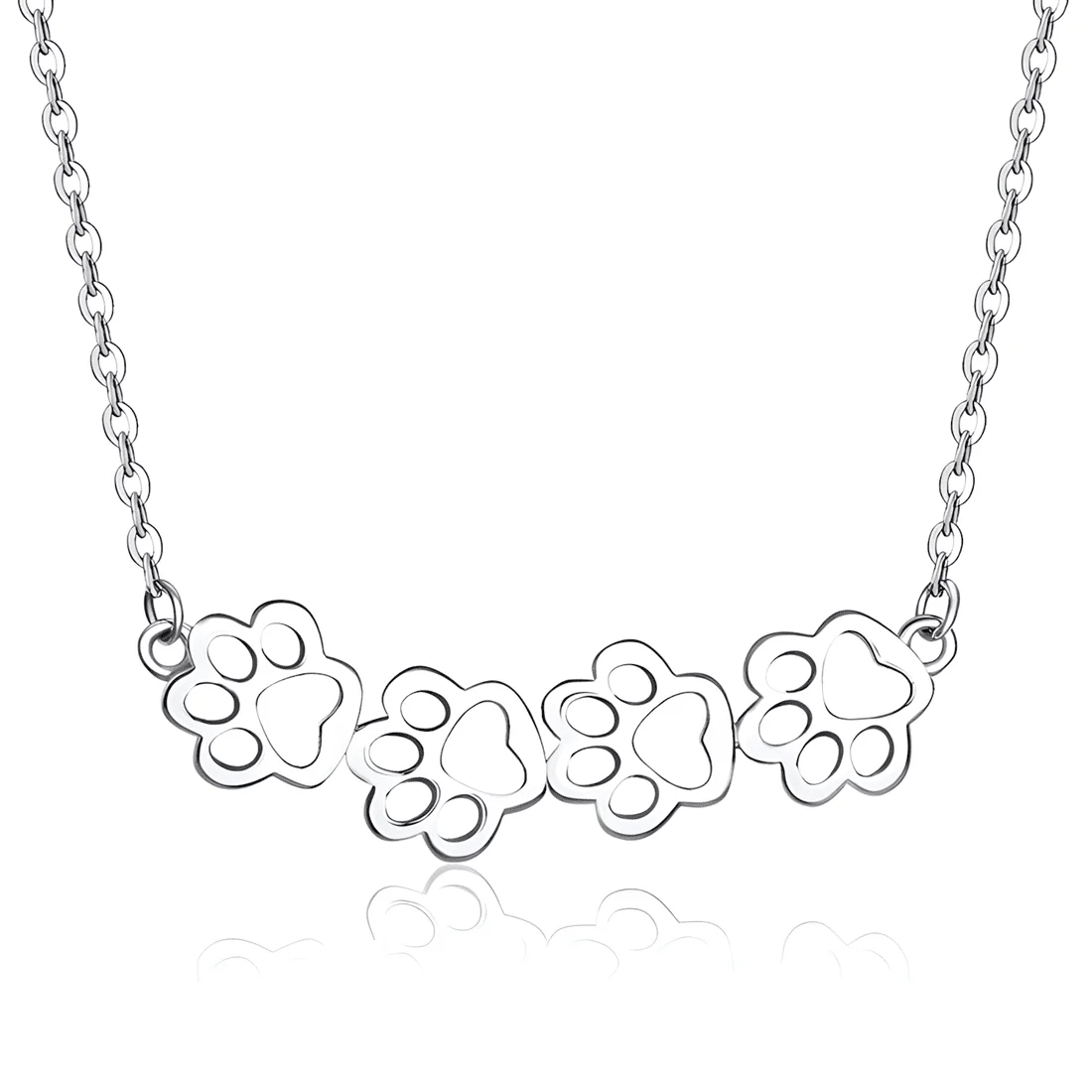 Collar Cuatro Patas <myexti><span>Plata de Ley 925, chapada en oro blanco, con longitud ajustable</span></myexti>