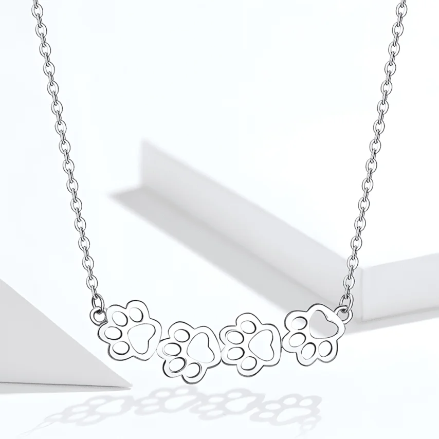 Collar Cuatro Patas <myexti><span>Plata de Ley 925, chapada en oro blanco, con longitud ajustable</span></myexti> - Imagen 3