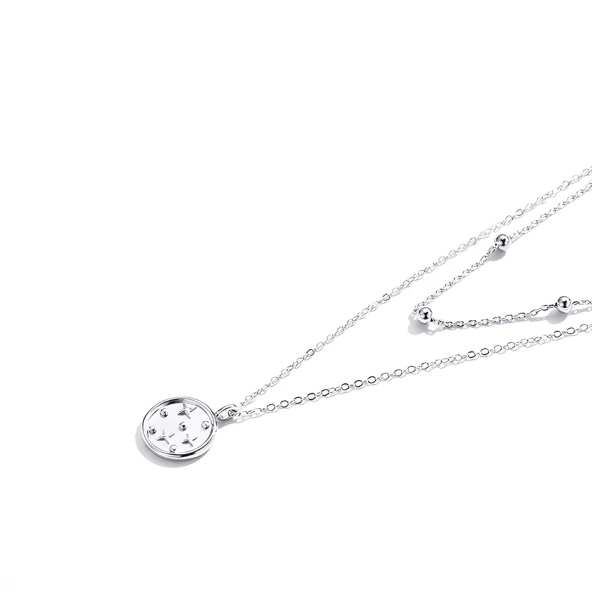 Collar Colgante de Estrellas <myexti><span>Plata de Ley 925, chapada en oro blanco, con longitud ajustable</span></myexti> - Imagen 5