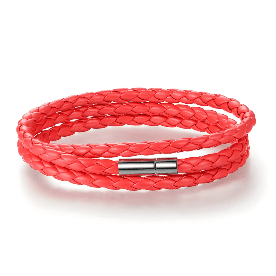 Pulsera de Cuero Naranja <myexti><span>con cierre magnético, 60 centímetros de largo</span></myexti>